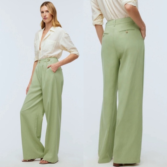Madewell Pants - Madewell The Harlow Wide-Leg Pant in Lemongrass size 4